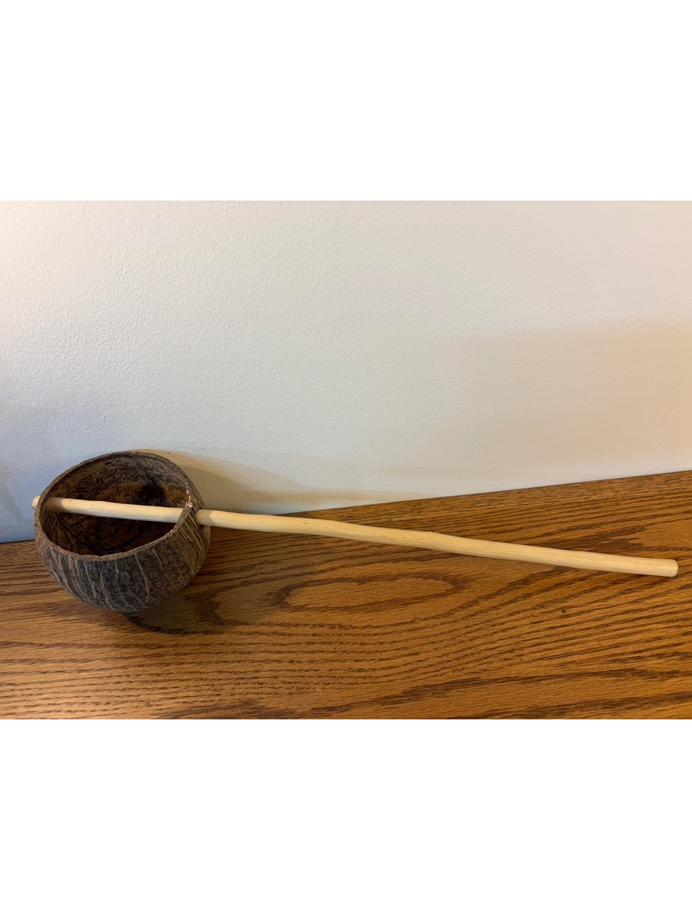 Vintage Primitive Coconut Shell Ladle Dipper Boho Cottagecore Decor